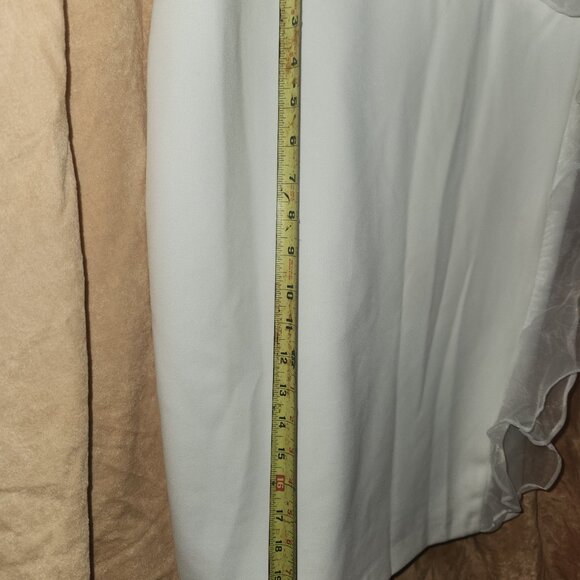 DKNY Cream Ruffle V-Neck Mini Dress size 14 NWT - Picture 9 of 9